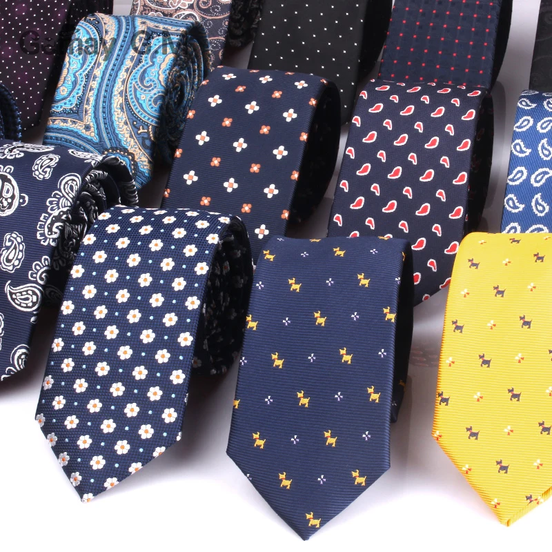 

New Jacquard Woven Neck Tie For Men Wedding Business Classic Ties Fashion Polyester Slim Mens Necktie For Suit 6cm Width Tie