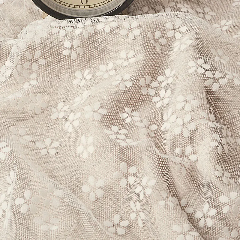 

2019 top sell high 1.2 meters wide small fabric flowers horsepower Borderless accessories wedding decoration lace fabric