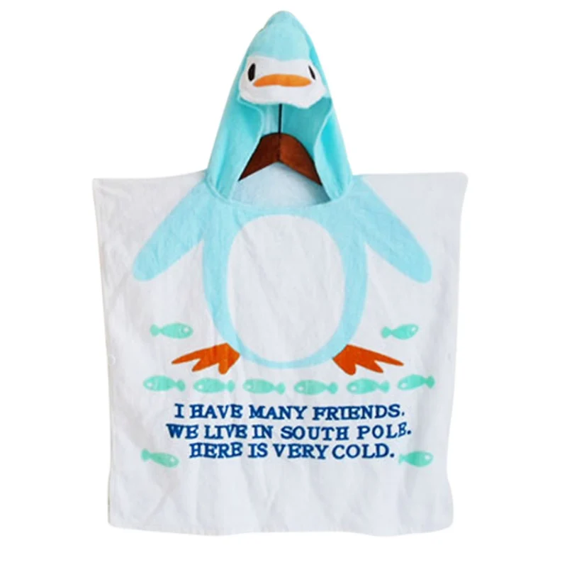Милое Банное Полотенце Унисекс; детское пляжное банное полотенце с капюшоном и принтом животных; хлопковый Халат