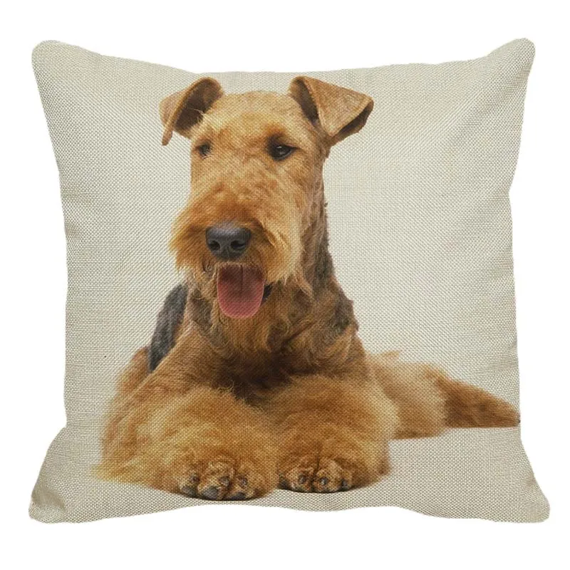 XUNYU Airedale Terrier стандартная льняная Подушка с рисунком чехол для дивана квадратный
