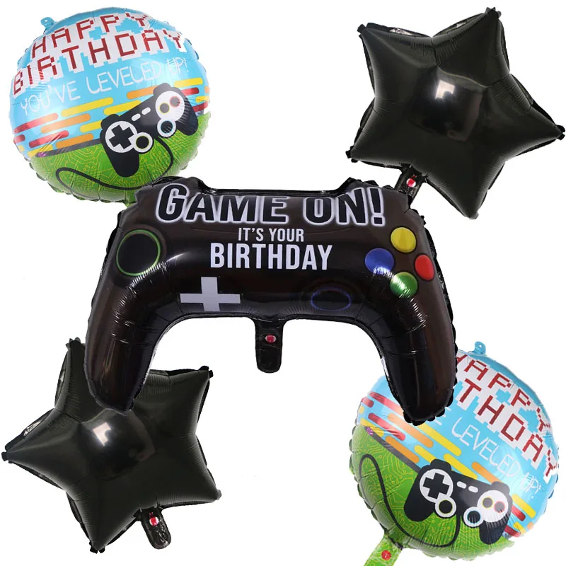 

5pcs/set Video game controller balloons handle shape foil balloons Happy birthday venue personality party decoration kids toy