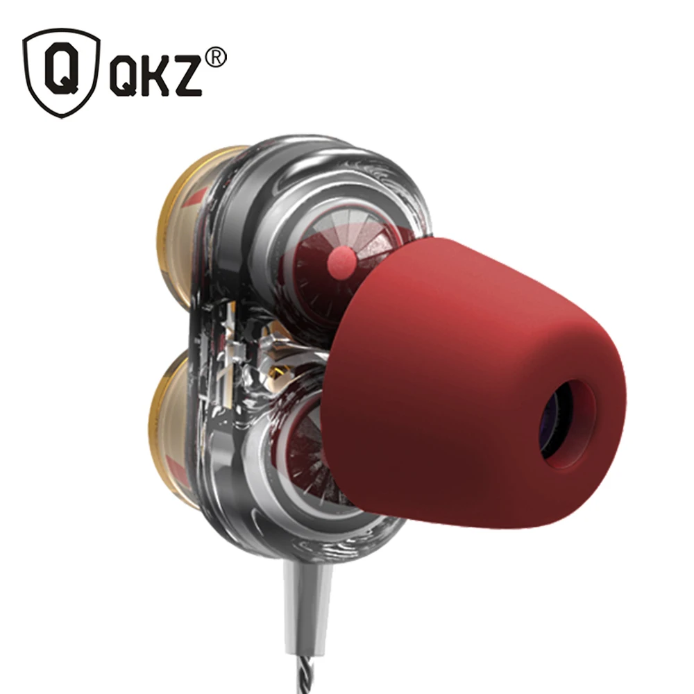 Натуральная QKZ KD7 наушники двойной драйвер с микрофоном gaming headset mp3 DJ поле гарнитура fone de ouvido auriculares