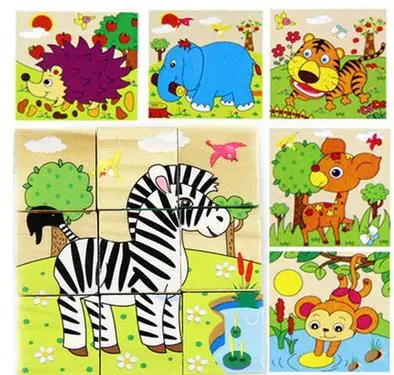 

Wooden six-sided painting 16 puzzle children 3D stereo 9 grain wooden baby baby toys 3-6 years old-55
