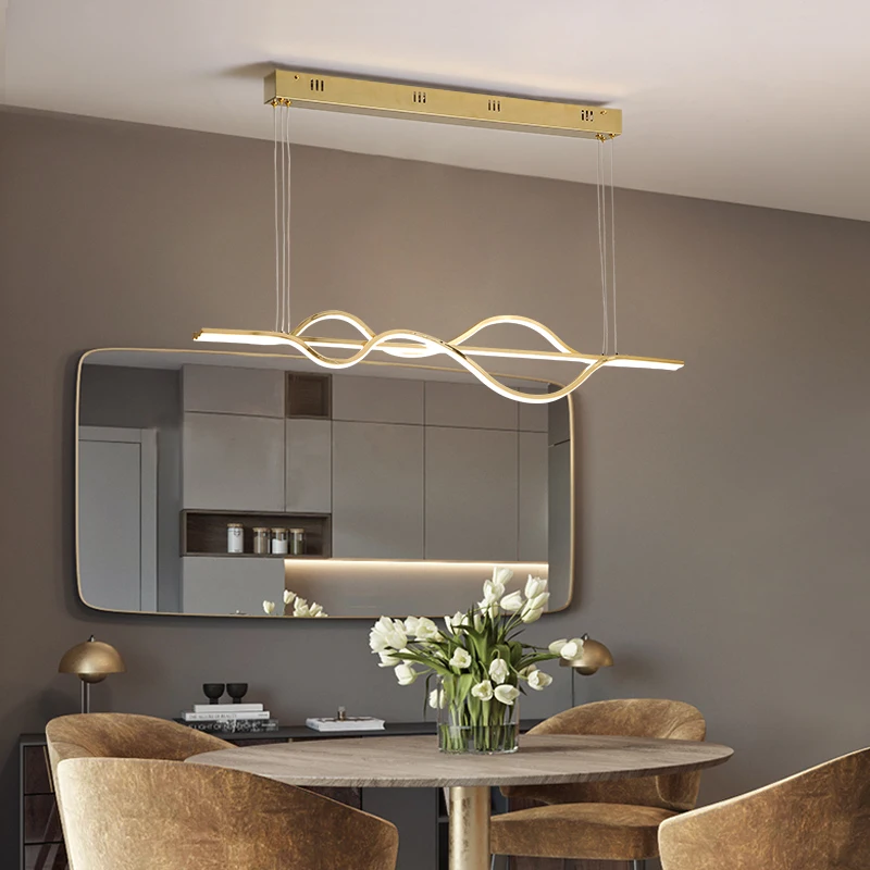 LICAN хромированная современная светодиодная Люстра для столовой, кухни, бара, подвесная люстра, освещение для кофейного бара