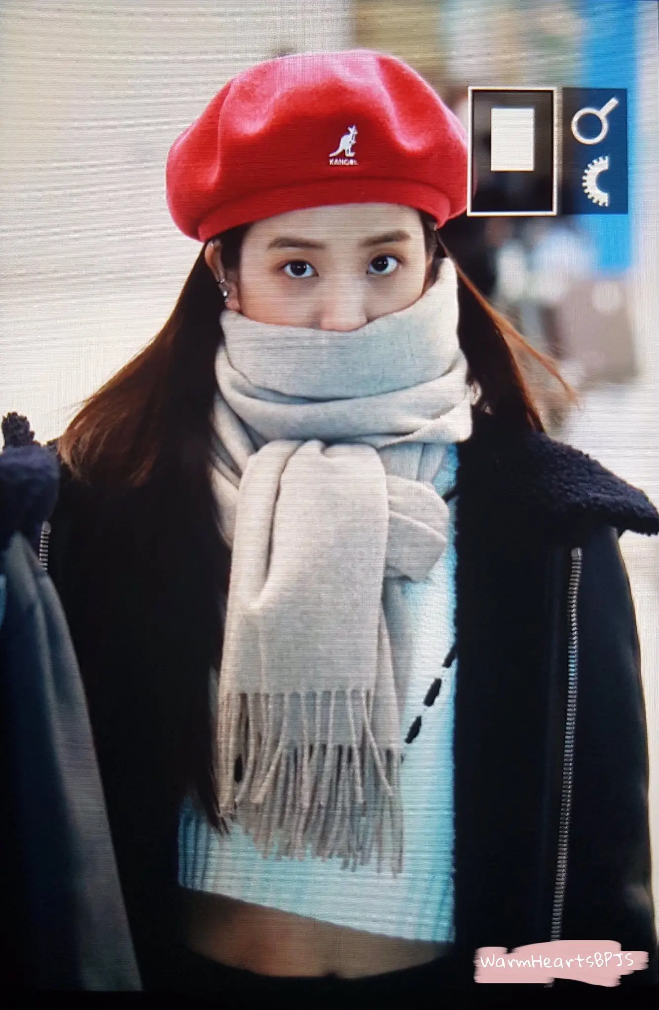 

kpop Blackpink Jisoo same Wide tassel scarf thick scarf female Korean wild women imitation cashmere autumn long knitting scarf