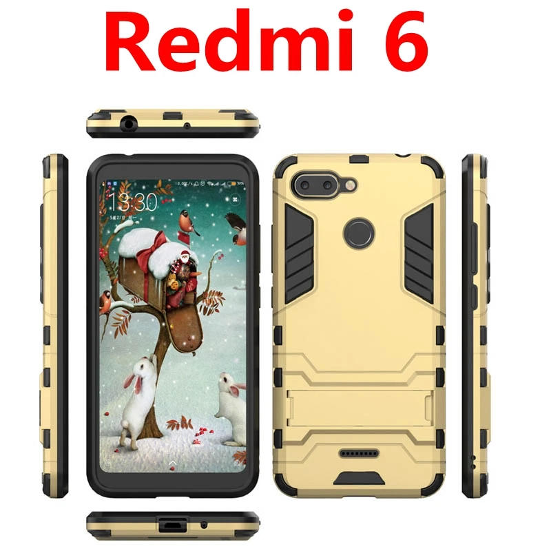 Для Xiaomi Redmi Note 6 Pro Mi A2 lite 8 5 чехол противоударный гибридный защитный с подставкой