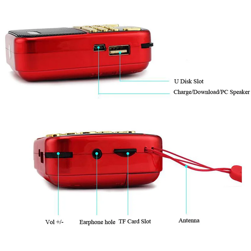 JINSERTA мини Fm карман стерео радио Портативный Micro Sd s Мода Группа Динамик Tf Usb Mp3 Динамик s с приемом УКВ-диапазона и громкий Динамик