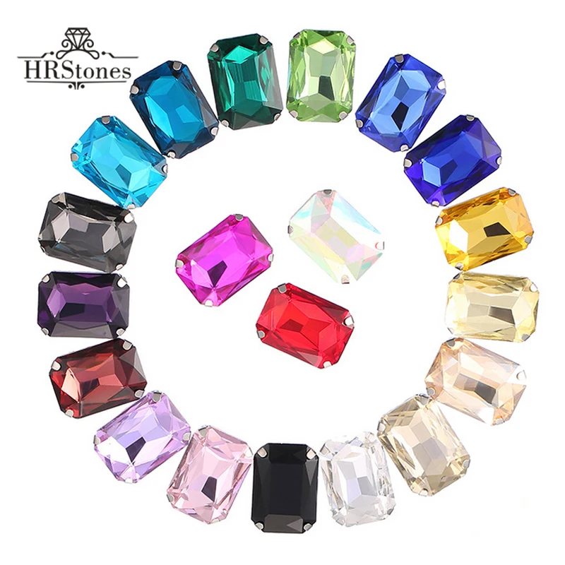 Claw Rhinestones Rectangle Stones Sewing 8x10mm 10x14mm 13x18mm 18x25mm Flatback Crystals Rhinestone For Dress Decoration | Дом и сад