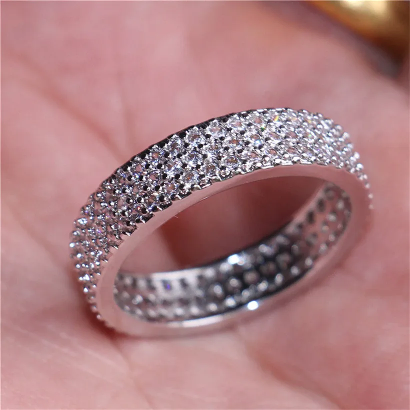 Роскошное позолоченное кольцо 10 к с 3 рядами из искусственного бриллианта, женское элегантное обручальное кольцо, ювелирное изделие