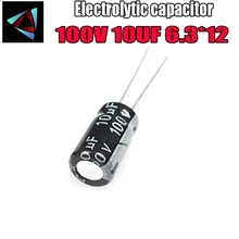 20 штук; высокое качество; 100V 10 мкФ 6,3*12 мм 10 мкФ 100V 6. 3*12 электролитический конденсатор с алюминиевой крышкой