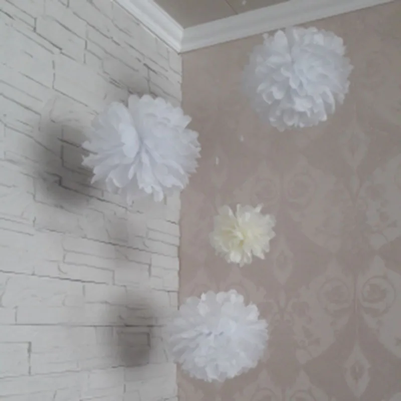 1 шт. 4 12 дюймов помпоны из бумаги салфеток Pom Poms Свадебные украшения DIY Цветочные