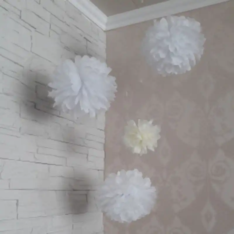 1pc 4 12inch tissue paper pompom pom poms wedding decoration diy paper flower balls baby shower birthday party crafts supplies diy paper flower ball