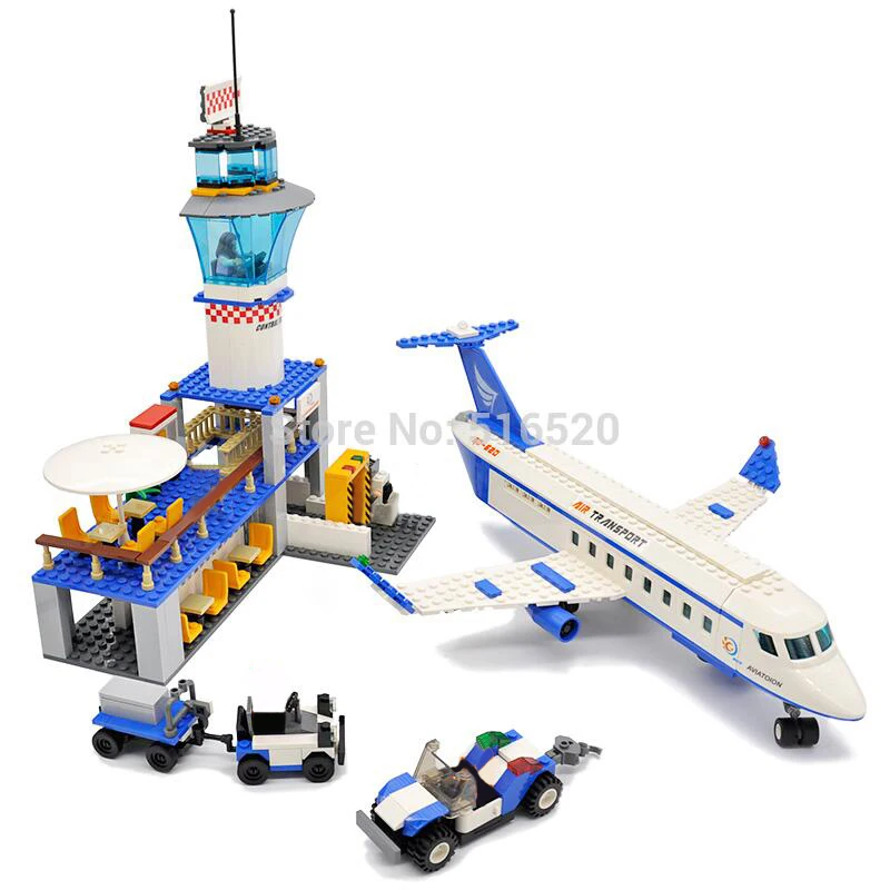 Продажа GUDI Воздушный самолет город международный аэропорт блоки 652 шт Кирпичи Строительные блоки Наборы Классические обучающие игрушки для детей
