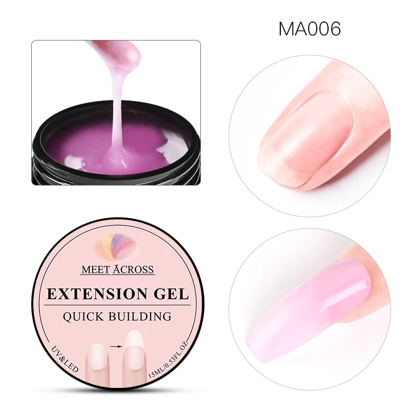 MEET ACROSS Poly Extend UV Nail Gel Extension Builder Led UV Gel Nail Art Gel Lacquer Jelly Acrylic Builder Manicure Gel - Color: KS03018