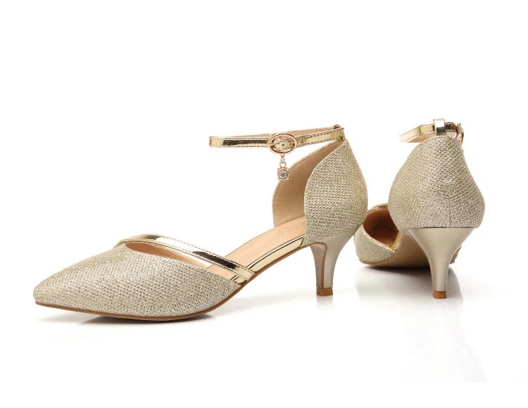 Пикантная обувь золотого цвета женская обувь на высоком каблуке Серебристая Свадебная обувь невесты туфли на высоких каблуках со стразами; туфли-лодочки Женские сандалии женская обувь
