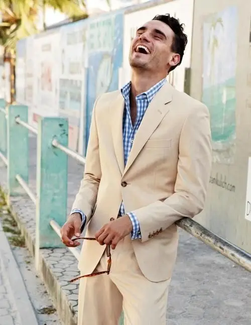 Хаки загар смокинг жениха Повседневное пиджак Slim Fit Мужские Свадебные Пром ужин Костюмы дружки наряд(куртка+ Брюки для девочек) мужской костюм