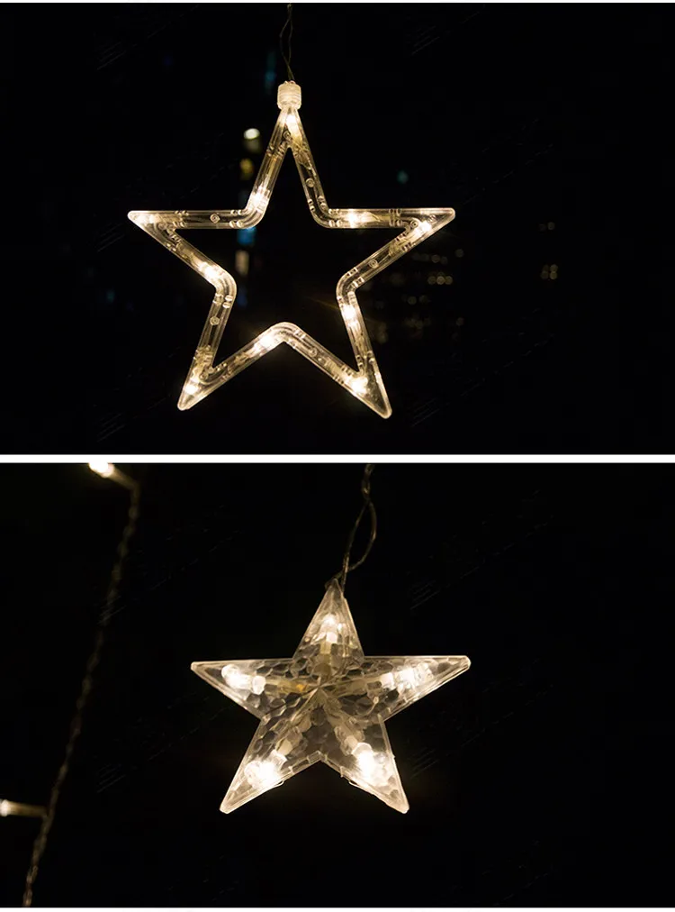 По выгодной цене! Светодиодный светильник со звездой и водопадом, светильник для занавесок, декор для свадебной вечеринки, Нового года, Рождества