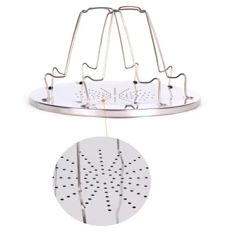De acero inoxidable plegado tostadora Rack bandeja pan cocina soportes de herramientas de Camping al aire libre patio trasero pliegues de placa de cena de cocina