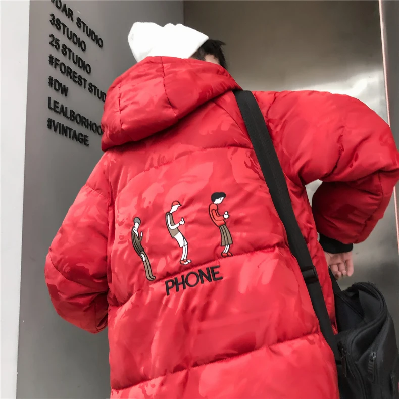 Простой необыкновенной Пары Мужские и женские модели сплошной цвет пуховая куртка Мода с капюшоном свободные толстые теплые мужские