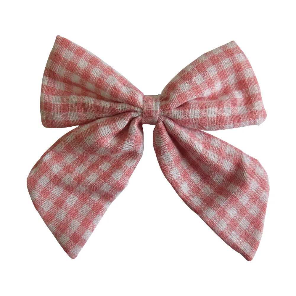 Cotton Linen Fabric Hair Bows Boutique Hair Clips Sailor Bow Barrettes Hairgrips Baby Girls Women Hair Accessories Headwear head accessories female