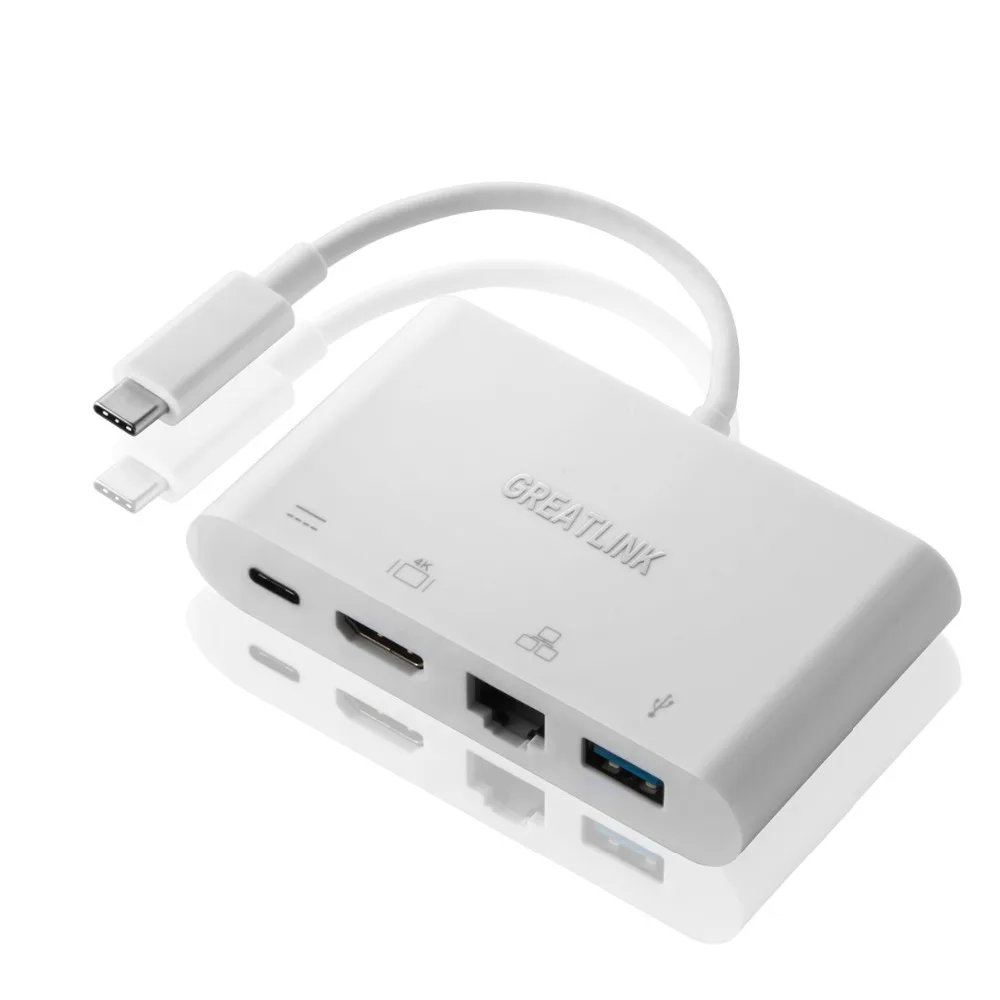 Usb type C AUX удлинитель HDMI 4K адаптер RJ45 разъем USB-C USB 3,0 разветвитель RJ 45 HDMI 1,4 Thunderbolt 3 концентратор док-станция