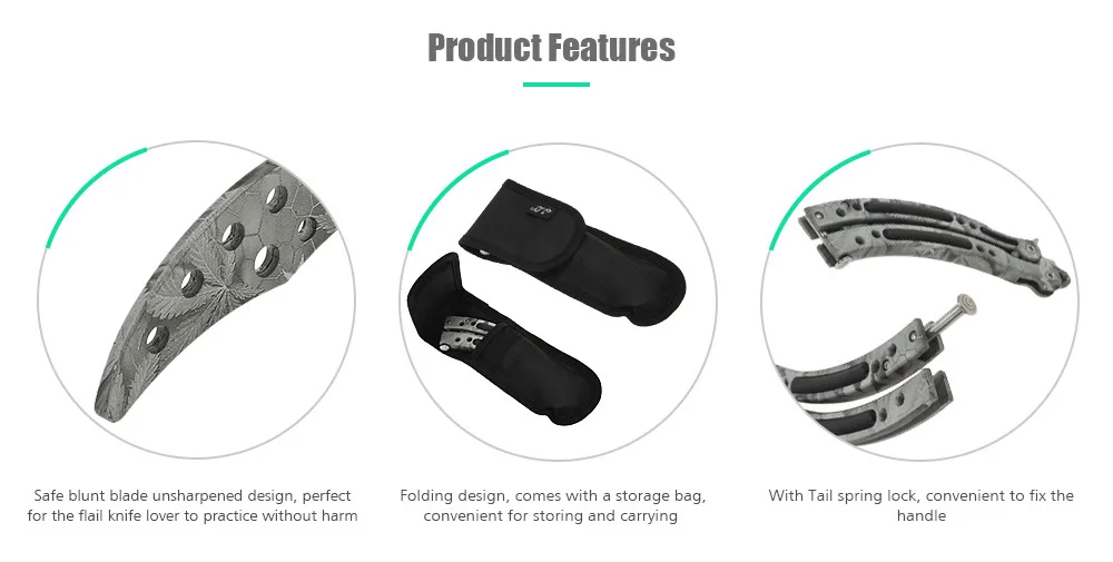 Folding Training Butterfly Flail Knife Unsharpened Practice Tool