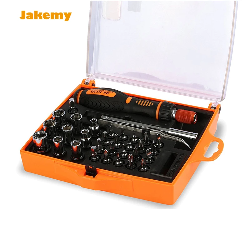 

Multitool socket set with ratchet handle tool kit toolbox JM-6118 for laptop tablet repair phone screwdriver set