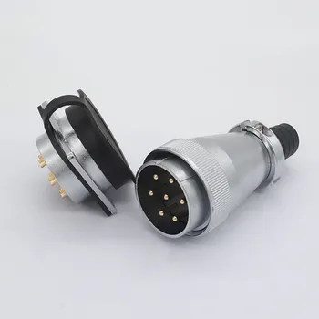 

1Set WS/TP48 Aviation Connector Male&Female Square Flange Socket 5/7/20/27/38/42 Pin Aviation plug Circular Cable Connector