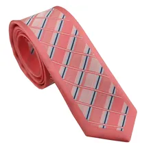 Галстуки coahella кораллово-розовый галстук с черными серебристыми пледами, окаймленный дизайн, шейный платок из микрофибры, обтягивающий галстук 6 см