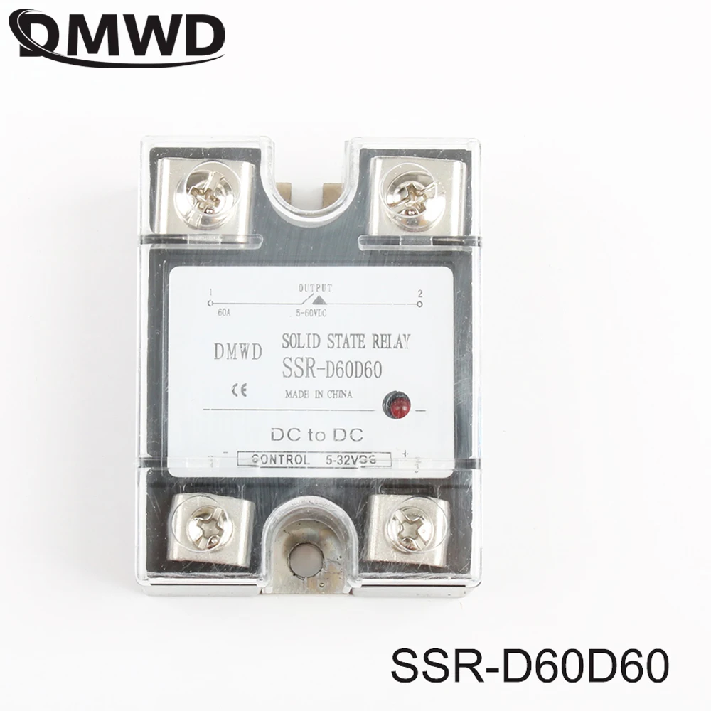 

SSR-60DD solid state relay with indicator DC 5-32v to DC 5-60v single phase DC-DC SSR 60DD 60A SSR-D60D60