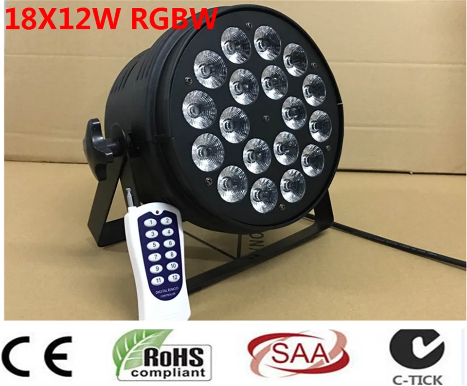 18x12 W telecomando Senza Fili della luce dmx rgbw led par luce DJ Par Lattine di Alluminio Shellt 6 pz/lotto