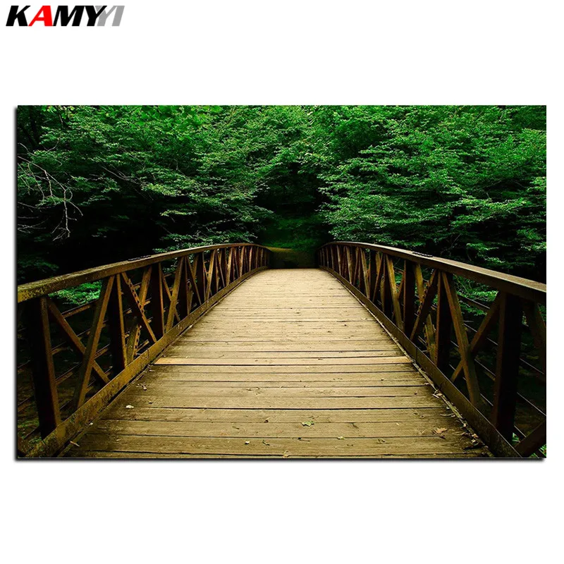

5D Diy diamond painting cross stitch forest Bridge Full Square Diamond embroidery Needlework Rhinestone Mosaic Crafts B617