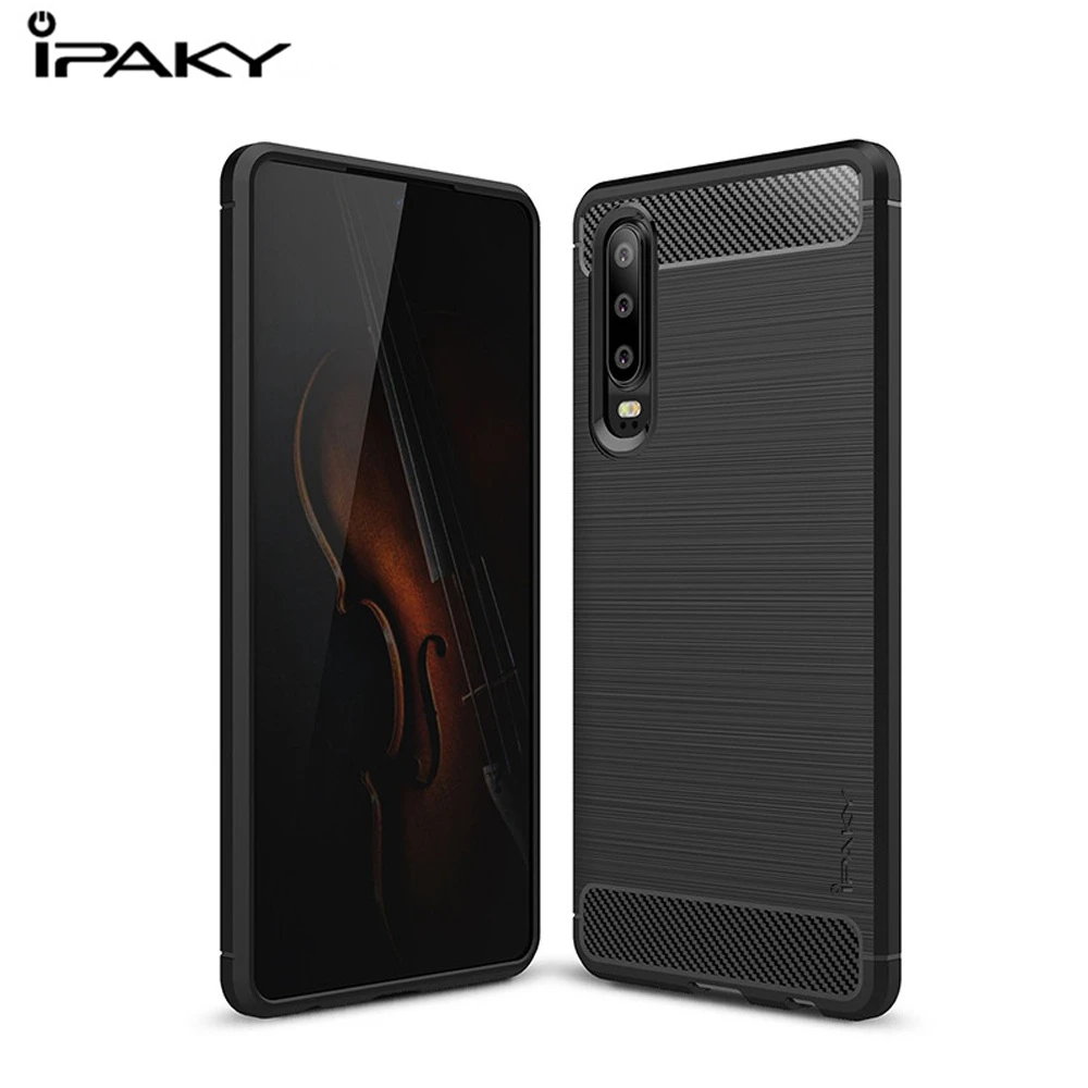 

IPAKY For Huawei P30 Pro Phone Cases Brushed Texture Soft Silicon Case TPU Carbon Fiber Case For Huawei P30/P30 Pro Shell Fundas