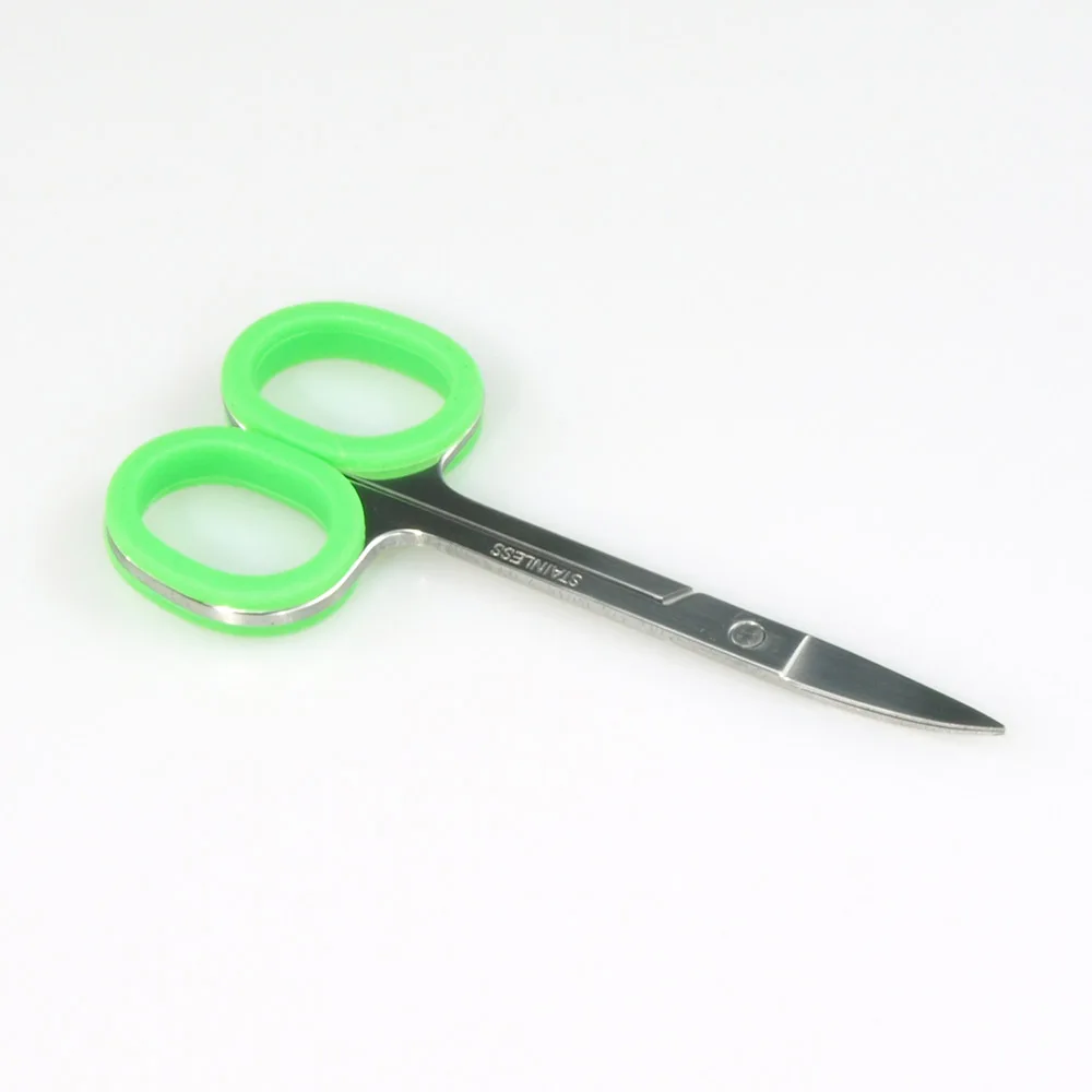 2 шт нержавеющей стали с зеленый силиконовый кольцо подстриженная брови косметические инструменты ножницы марлевые резки, ножницы для кутикулы