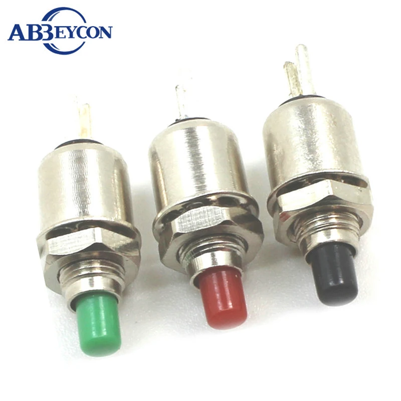 

5mm Spring Return Momentary Mini Push Button Switch DS-402 Red Green Black 1NO Push Button