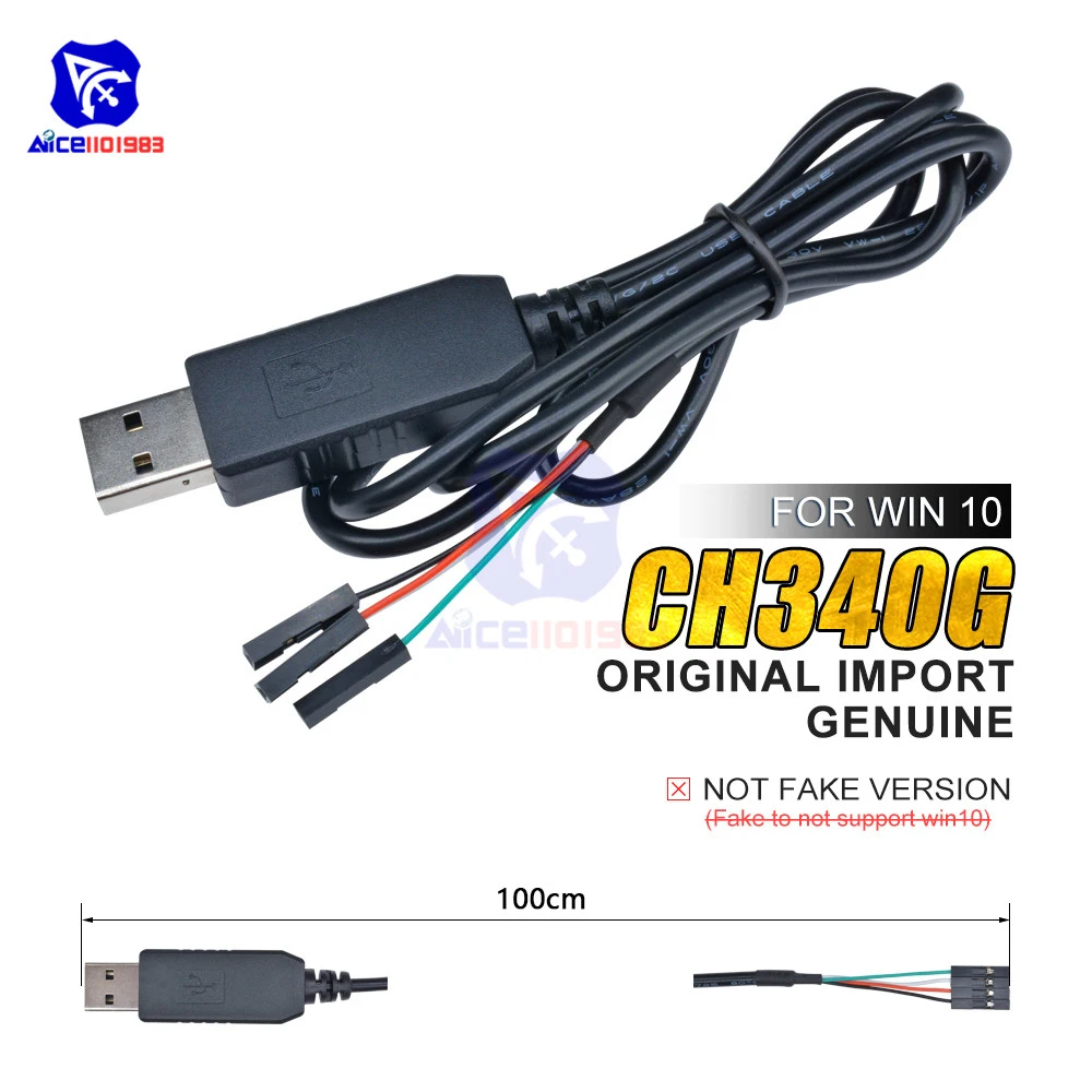 CH340 CH340G USB 2,0 к ttl последовательный адаптер скачать кабель для Arduino Raspberry Pi Windows 10/Mac OS X/Linux 1 м кабель