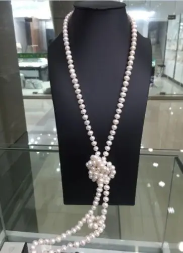 

50" HUGE AAA 8-9MM ROUND SOUTH SEA GENUINE WHITE PEARL NECKLACE 14K Gold Clasp