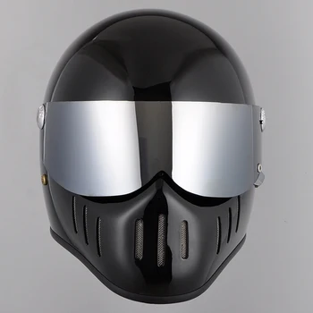 

TT CO Thompson Ghost knight Retro Full Face Motorcycle Helmet Glass Fiber Vintage Motorbike Racing Helmets DOT approved