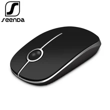 SeenDa 2.4G Wireless Mouse Silent Button Ultra thin Mute Optical Mouse Slim Mouse Office Mice For Computer Laptop Silence mouse