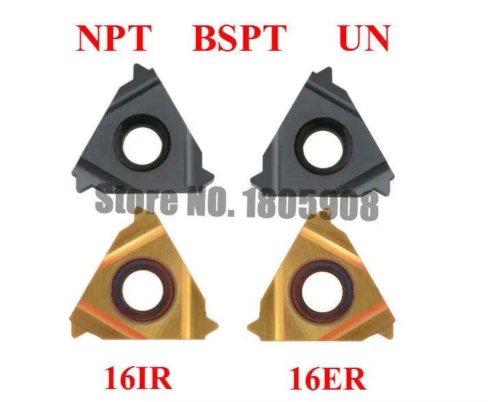 

10PCS 16ER 16IR 11.5/14/18/27NPT 11/14/19/28BSPT 8/10/12/14/16/18/20/24UN ,Indexable Tungsten Carbide Threading Lathe Inserts