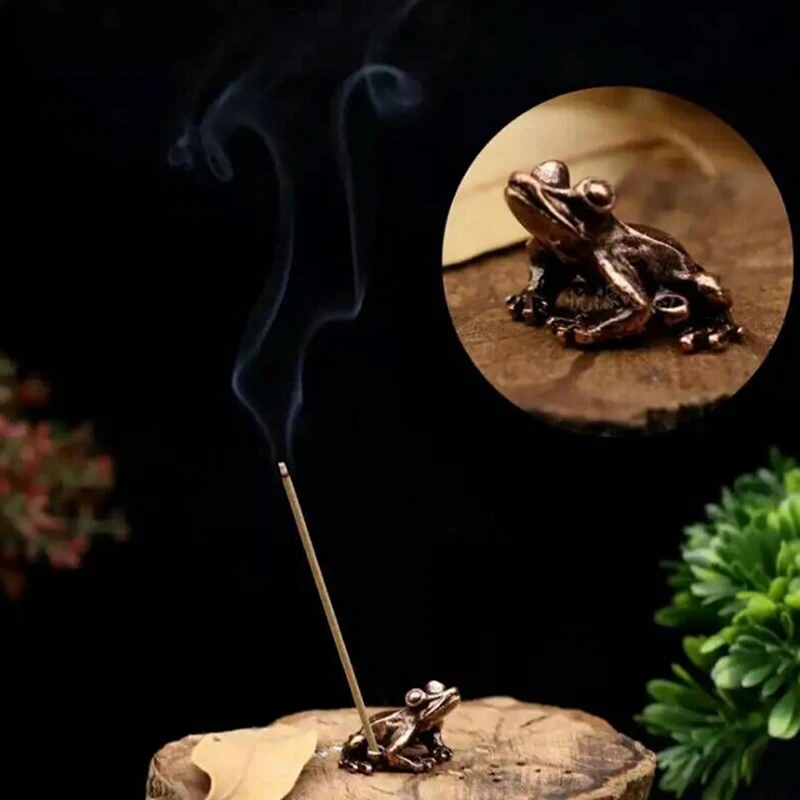 

Wholesale 2x2.5cm 1 PCS Alloy Frog Incense Holder Home Decorative Statue Inscription Incense Holder Burner
