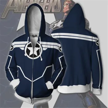 

PLstar Cosmos Captain America sweatshirts Sam Wilson Falcon costumes autumn men women 3D printing fashion zipper hooded