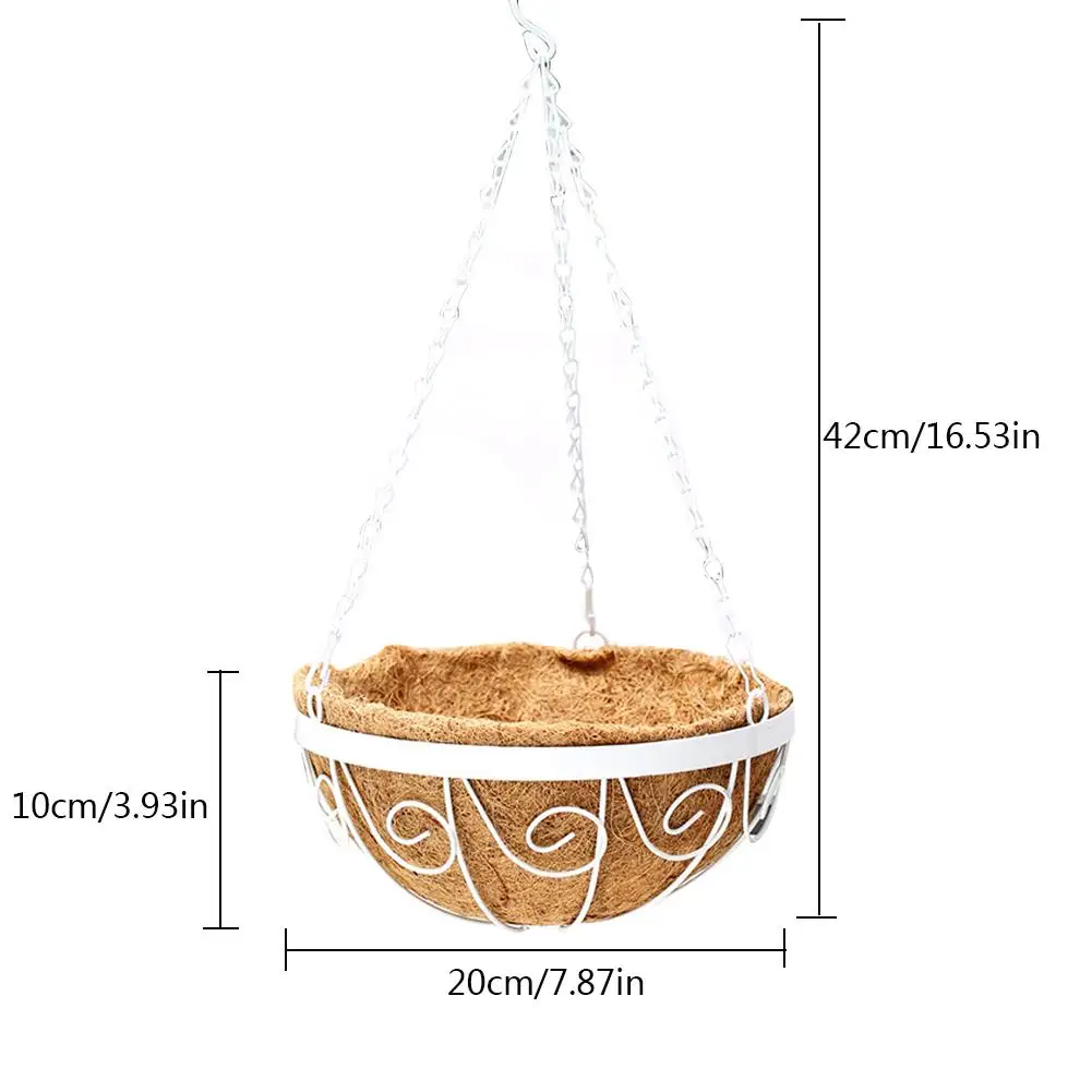 Висячие кокосовые овощные цветочные горшки украшение для корзин плантатор садовый декор железное искусство садовые цветочные горшки круглый растительный стенд