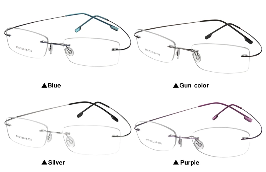 Модные титановые очки без оправы для близорукости квадратные очки Оптические очки с оправой мужские и женские дизайнерские 8 цветов