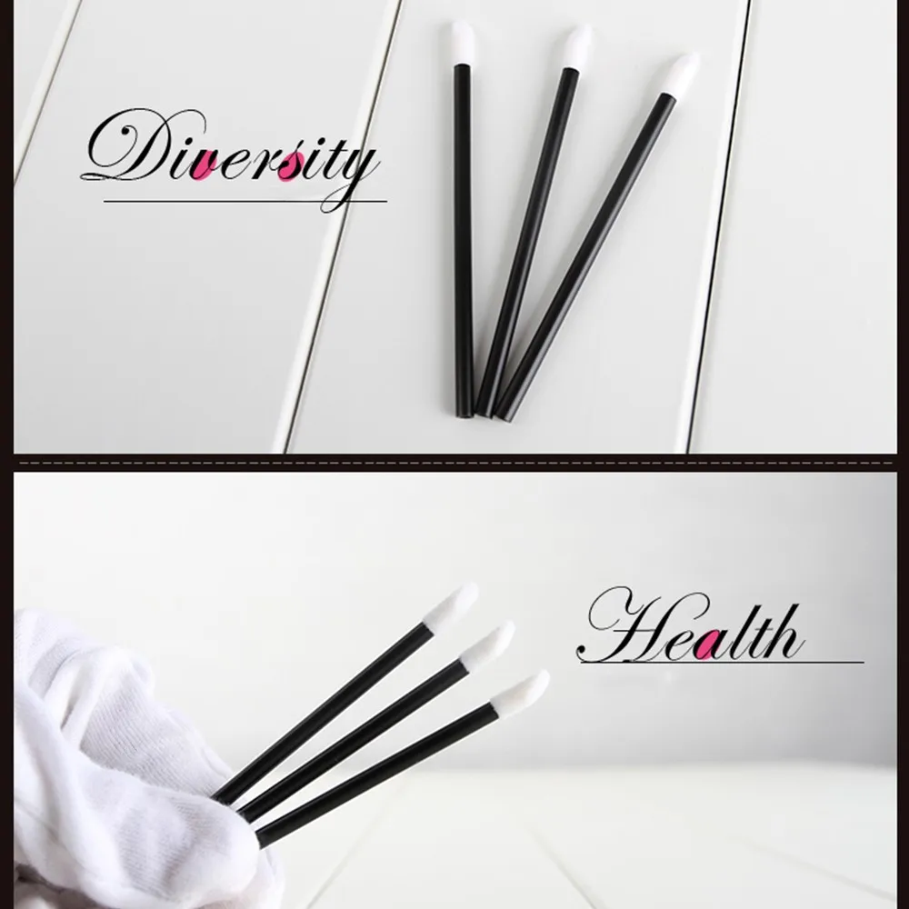 100 Pcsset Disposable Lip Brush Lipstick Lip Brush Gloss Wands Applicator Makeup Cosmetic Tool Beauty Travel Kit  soft bristles (2)