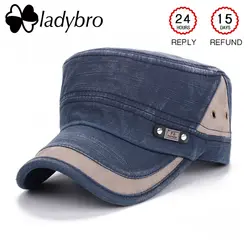 Ladybro брендовая мужская шапка, Кепка Для женщин плоским армия Кепки Snapback женская военная Шапки мужской Casquette Ретро Кости сделать старый