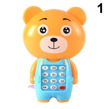 Детский электронный телефон игрушка детский мультфильм светильник мигающий музыкальный мобильный телефон игрушка