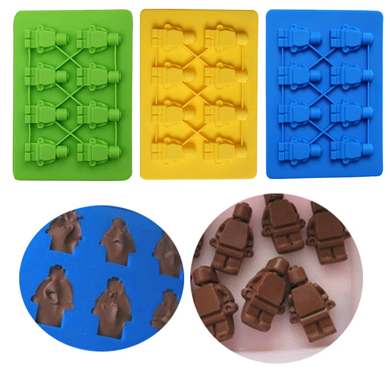 1 Pcs Silicone Bonbons Au Chocolat Lego Homme Robot Brique Figurine Gateau Savon Moule Plat De Cuisson Plateau De Glace Cube De Gelee Gateau Forme Moule Outil Aliexpress