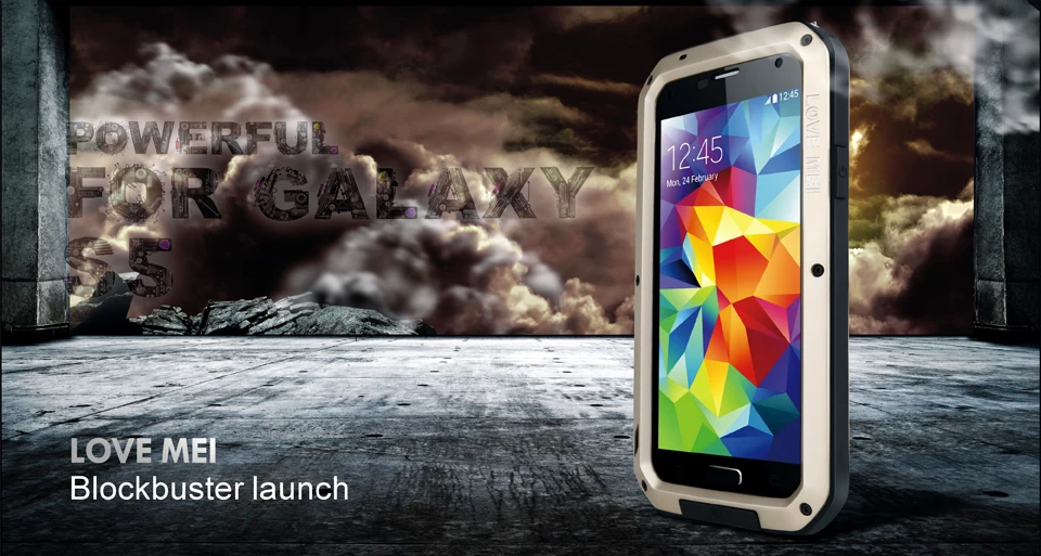 Оригинальный мощный чехол Love Mei для Samsung GALAXY S5 G900 водонепроницаемый ударопрочный