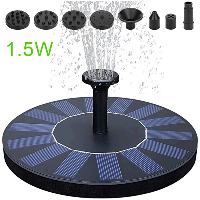 

1.5w Solar Fountain Watering kit Power Solar Pump Pool Pond Submersible Waterfall Floating Solar Panel Water Fountain For Garden